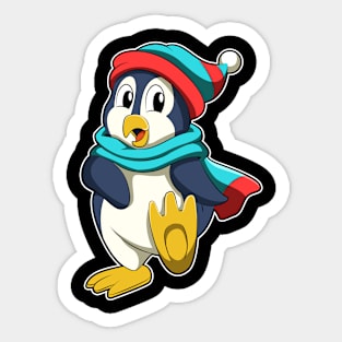 Penguin with Scarf and Hat Sticker